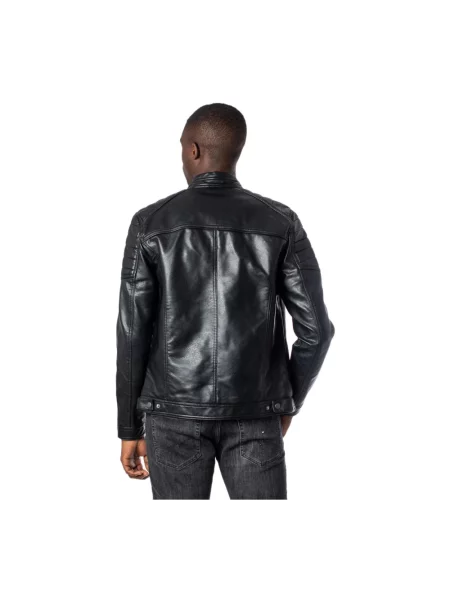 Kurtka skórzana Jack & Jones czarna