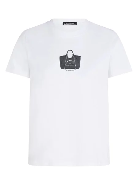 Karl Lagerfeld Tricou gri metalic alb