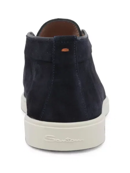 Pantofi loafer Santoni din piele de căprioară albastru
