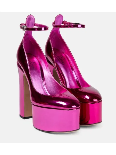 Usnjene salonarji Valentino Garavani s platformo rjava