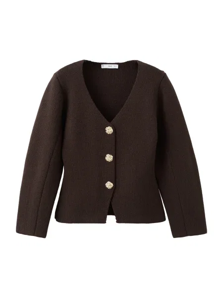 MANGO Geacă tricotată Gaudi ciocolatiu