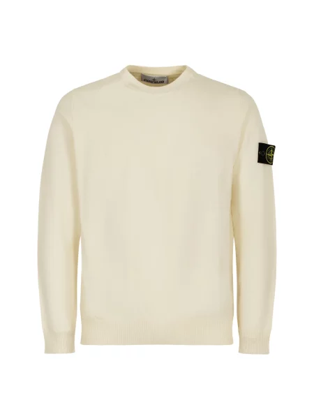 Sweter Stone Island wełniany z kamieniami beżowy