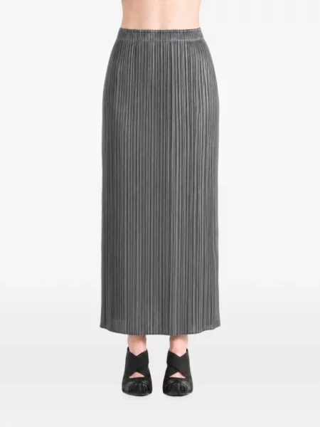 Maxi sukně Pleats Please Issey Miyake šedé