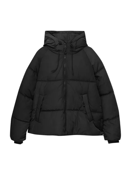 Pull&Bear Geacă de primăvară-toamnă negru