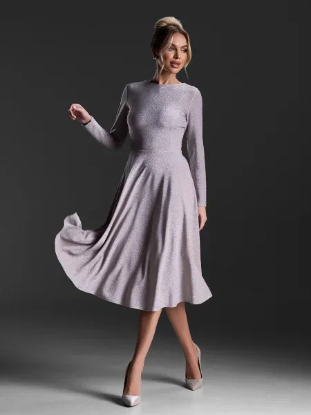 Сукня міді ISSA Plus комбінований верх бежевий