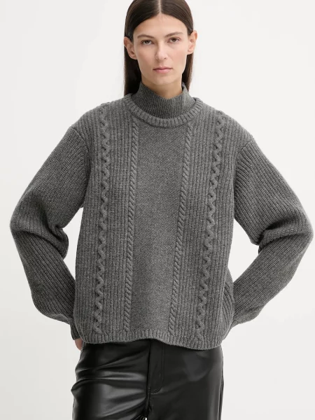 G-Star pulover de lână călduros cu guler gri