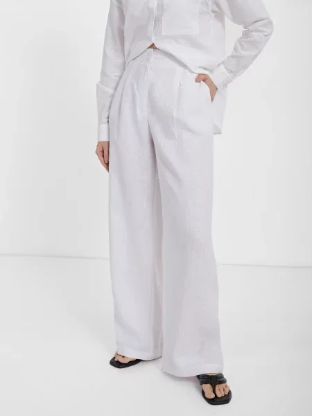 Braska Штани палаццо без підкладки білий