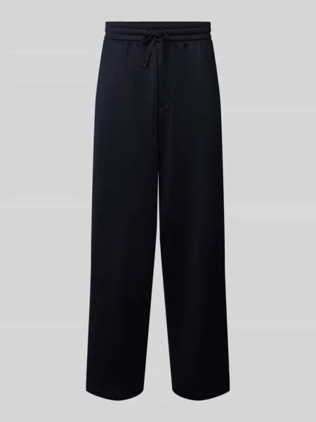 Spodnie dresowe o kroju wide fit z elastycznym pasem Armani Exchange granatowe