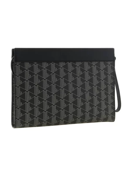 Lniana torba na laptopa Lacoste szara
