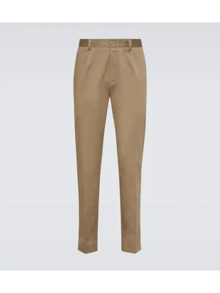 Hlače chino Dolce&gabbana z visokim pasom bež