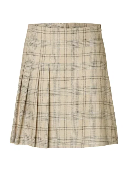 SELECTED FEMME Fustă SLFGAJO / albastru marin / maro bej