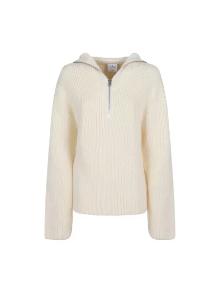 Bluza z kapturem Courreges wełniana z kapturem beżowa