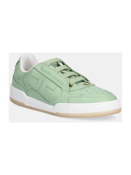Sneakersy Elisabetta Franchi skórzane zielone