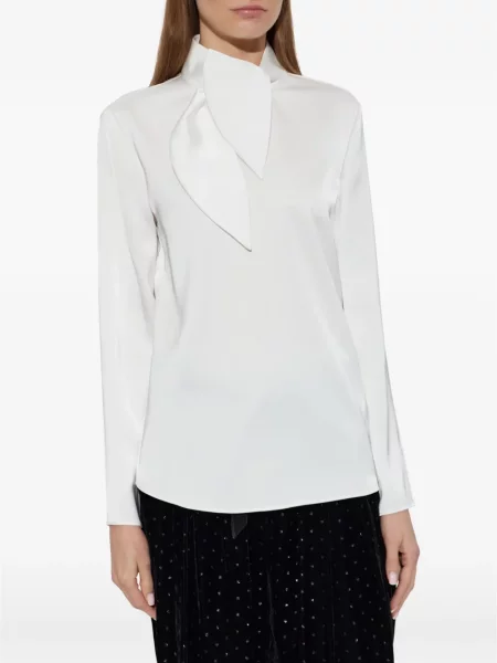 Top Emporio Armani din satin alb