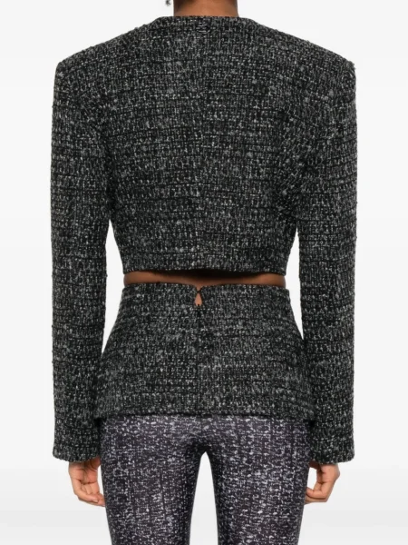 Geacă Diesel din tweed negru