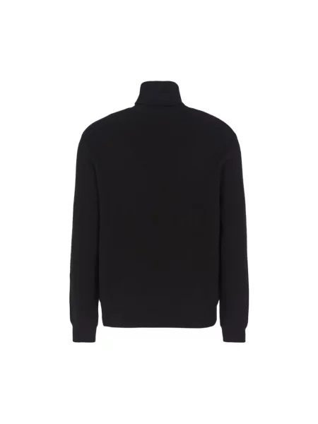 Sweter z golfem Armani Exchange z długim rękawem do golfa czarny