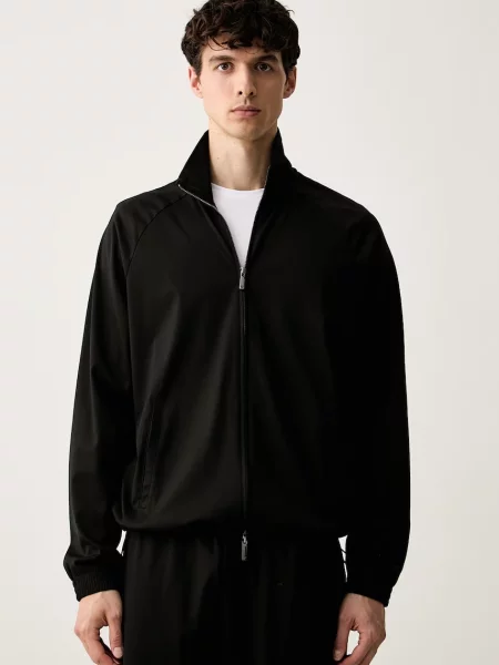 Emporio Armani hanorac pentru bărbați cu lyocell negru