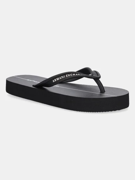 Armani Exchange flip-flop női lapos talpú fekete