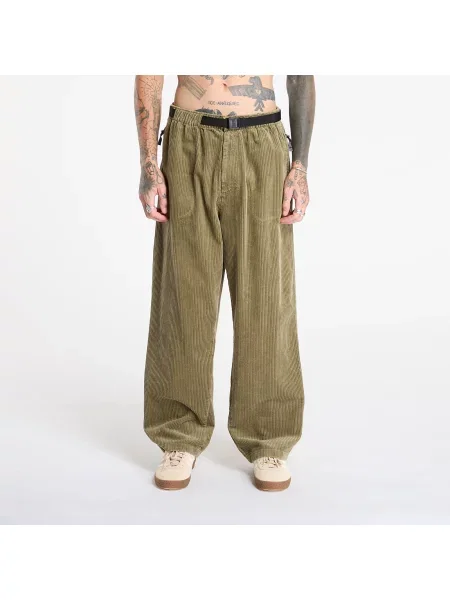 Hlače Adidas Originals iz rebrastega žameta kaki