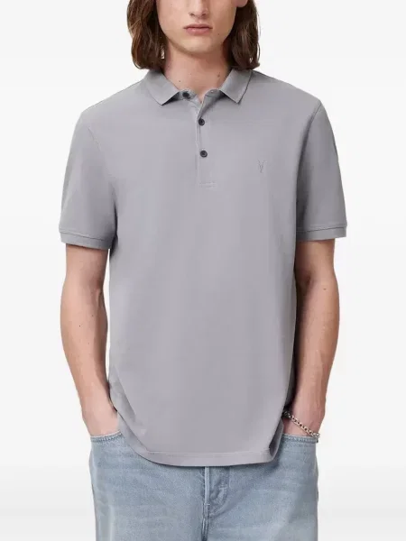 Polo Allsaints cu broderie gri