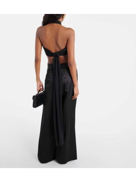 Cropp top Ami Paris de mătase cu gât halter negru