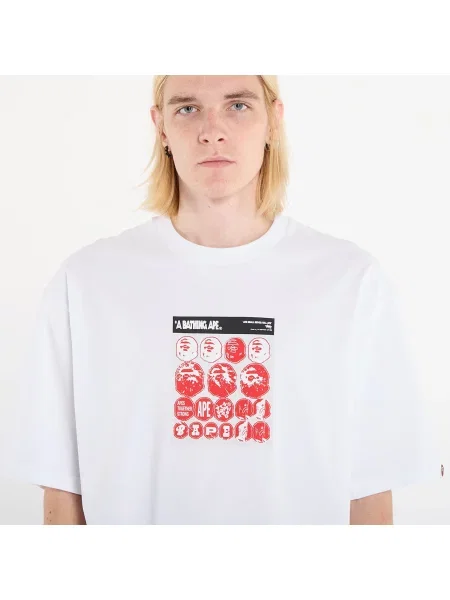 Póló A BATHING APE Bape Sticker Graphic Relaxed Fit Tee White L fehér