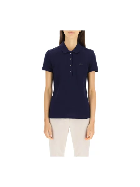 Koszulka polo o kroju regular fit z mieszanki bawełny Lacoste niebieska