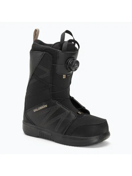 Cizme de snowboard pentru bărbați Salomon Titan Boa negru/negru/caju prăjit negru