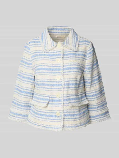 Żakiet z frędzlami Milano Italy błękitna