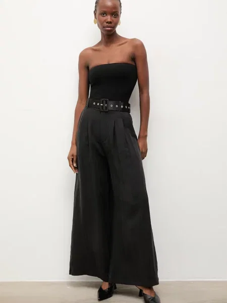 Answear.LAB spodnie z lyocellem czarne