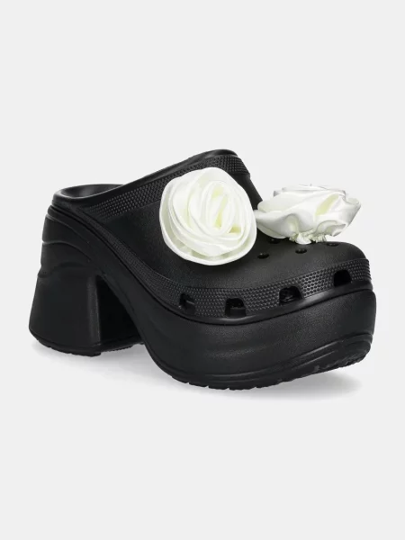 Чехли Crocs Siren Rosette Clog с дебел черно