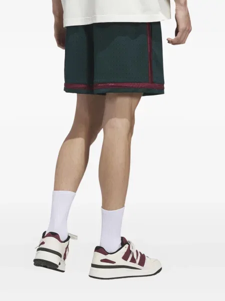 Semišové kalhoty Adidas s kapucí s kulatým výstřihem zelené