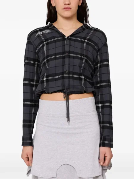 Bluza z kapturem Gina Corrieri w kratkę szara