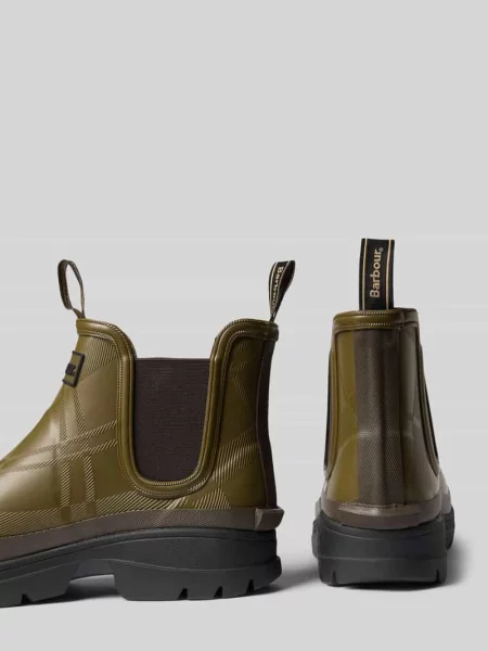 Kozaki z detal z logo model BREACON CHELSEA WELLY' Barbour oliwkowe