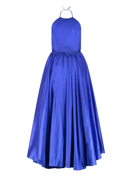 Rochie midi The New Arrivals Ilkyaz Ozel de mătase până la genunchi albastru