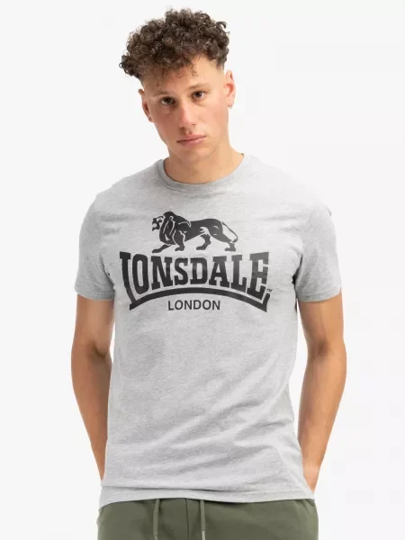 LONSDALE Tricou LOSCOE gri negru