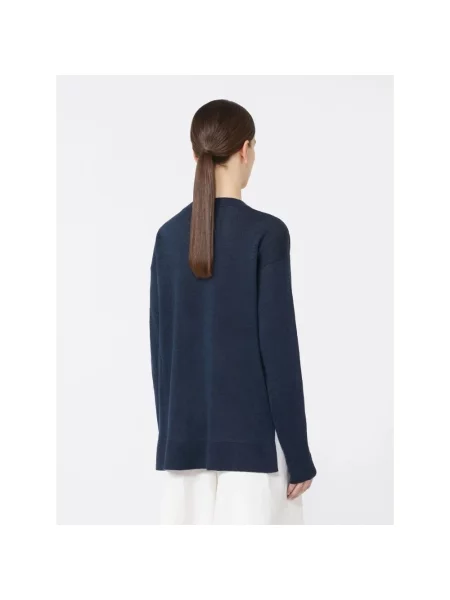 Lniany sweter Max Mara niebieski