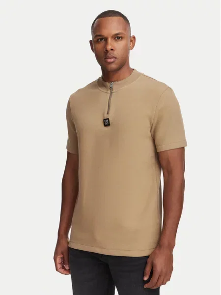 HUGO T-Shirt Dabi ciemny beżowy
