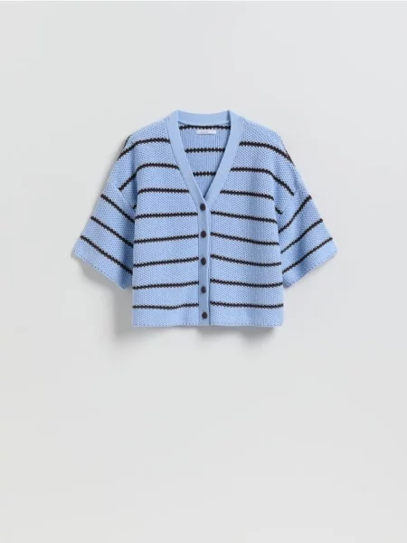 Reserved Cardigan în dungi albastru-deschis albastru