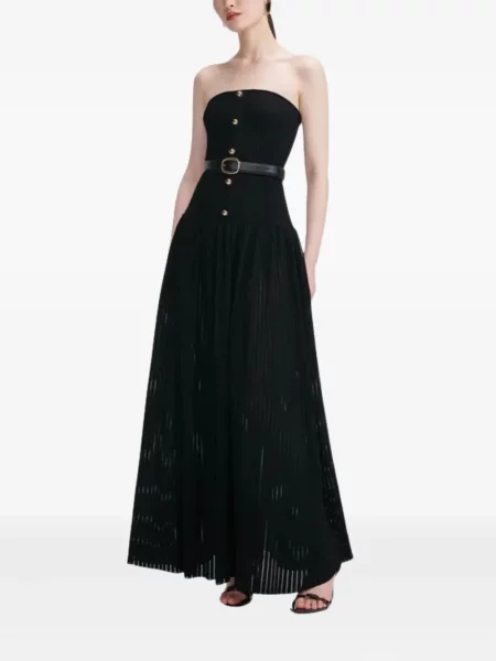 Rochie maxi Self-portrait tricotate negru