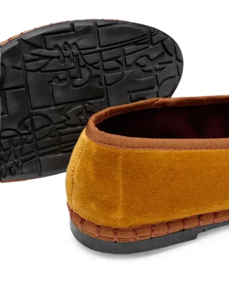 Pantofi loafer Flabelus de catifea galben