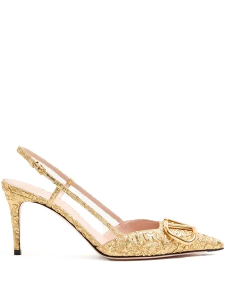 Pantofi cu toc Valentino Garavani slingback auriu