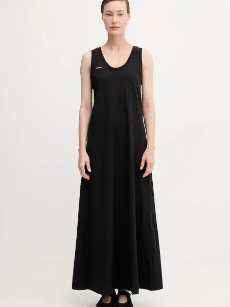 Pangaia rochie din Midweight Long Dress maxi drept negru