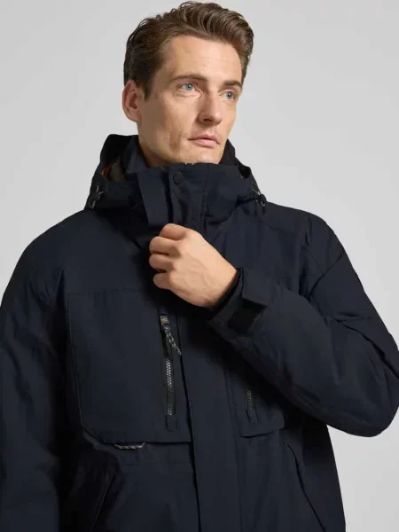 Parka o kroju regular fit z zapinanymi na błyskawiczny model ‘TEXXXACTIVE’ Camel Active niebieska