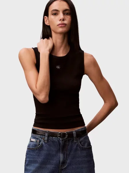 Дитячий топ Calvin Klein Jeans чорний