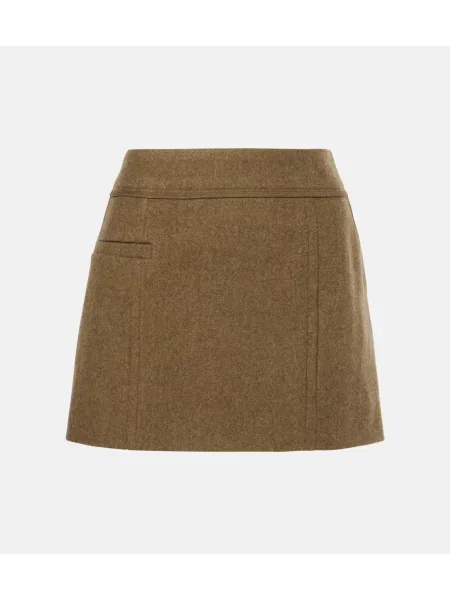 Fustă Victoria Beckham de lână verde