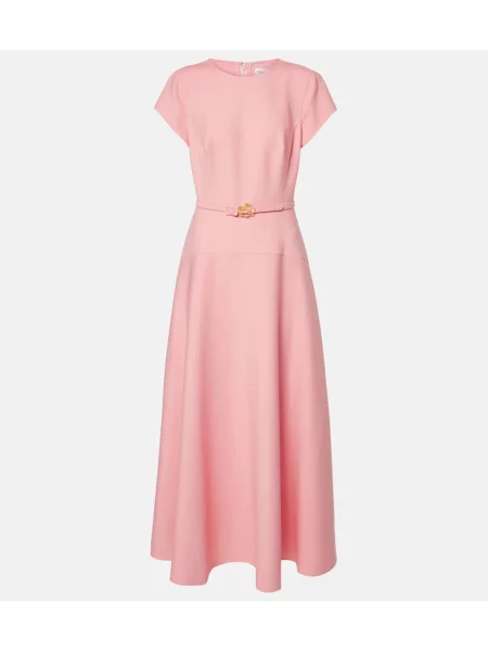 Volnena midi obleka Oscar De La Renta modra