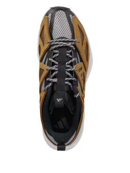 Prugaste bermuda kratke hlače Adidas s vezicama s čipkom smeđa