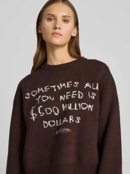 Sweter z dzianiny o kroju relaxed fit z napisem ze sloganem Another Cotton Lab
