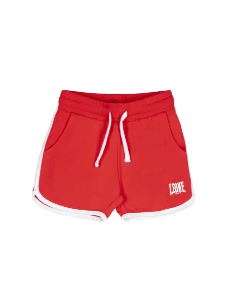 Spodenki dziewczęce Leone Sporty z bawełny nieczesanej czerwone